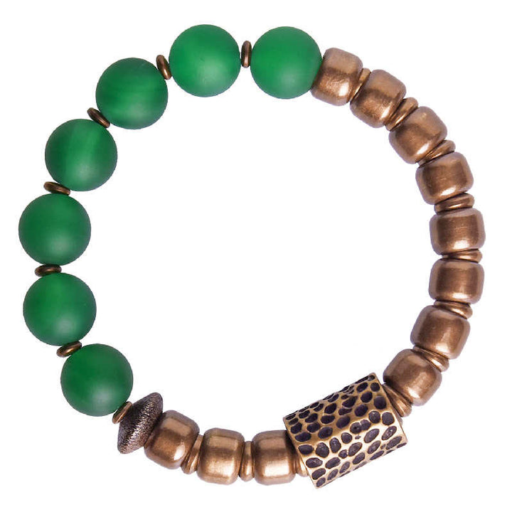 Buddha Stones Tibetan Red Agate Green Agate Copper Confidence Fortune Bracelet - image 13