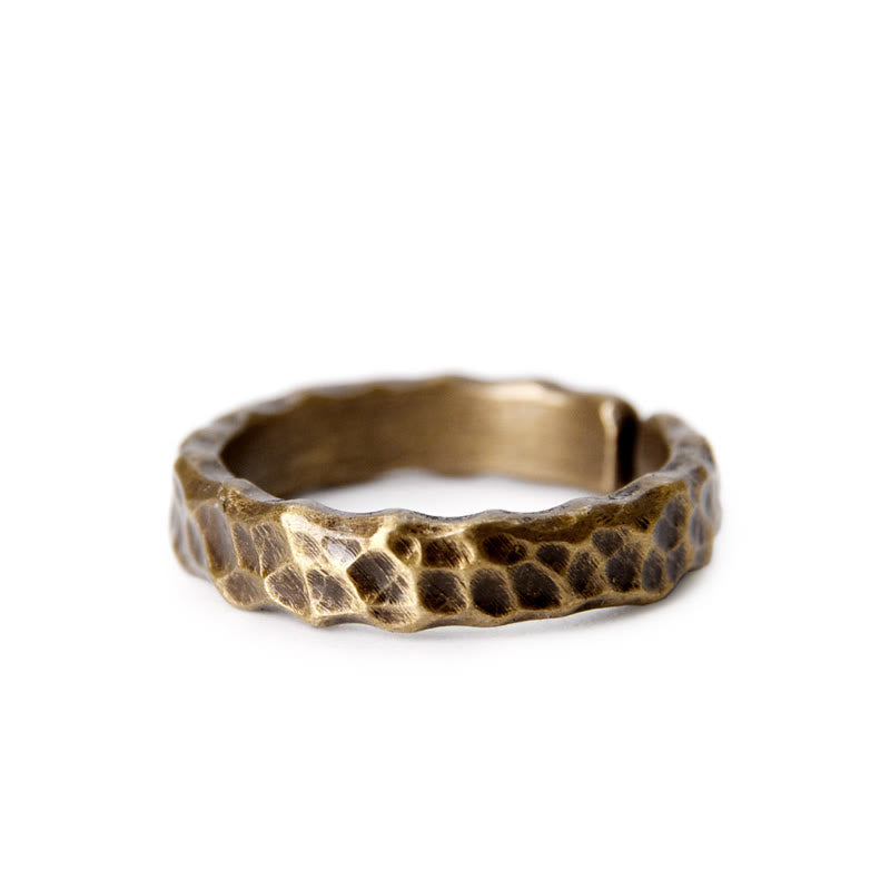 Buddha Stones Tibetan Bump Texture Design Copper Brass Luck Ring - image 5