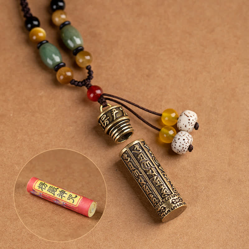 Buddhastoneshop Tibet Om Mani Padme Hum Agate Shurangama Sutra Protection Necklace Pendant - image 15