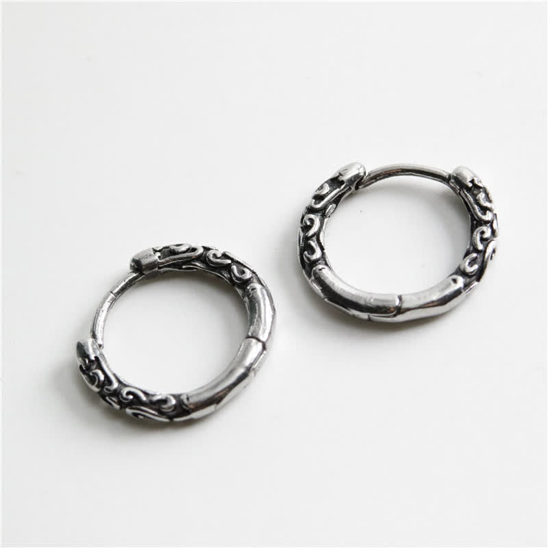 Buddha Stones Viking Celtic Hoop Titanium Steel Balance Earrings - image 3