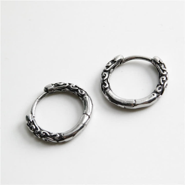 Buddha Stones Viking Celtic Hoop Titanium Steel Balance Earrings - image 3