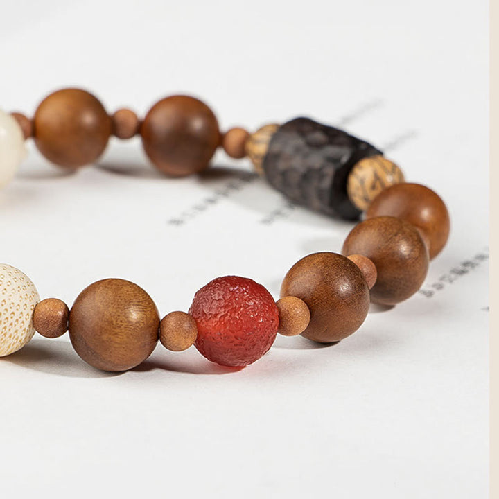 Buddha Stones Lightning Strike Wood Bodhi Seed Cat Paw Claw Auspiciousness Protection Tassel Bracelet - image 4