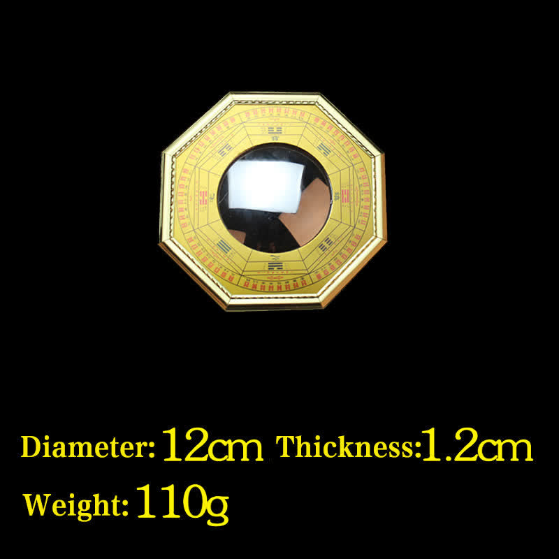 Feng Shui Bagua Map Balance Harmony Living Room Energy Map Mirror - 12cm Gold Bagua Map Convex Mirror - image 14