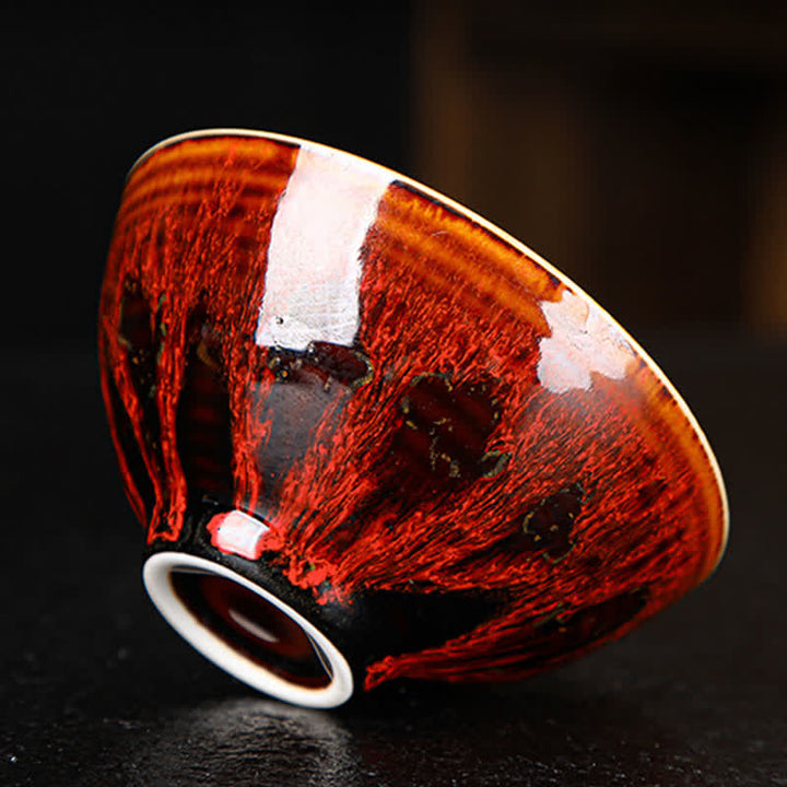Buddha Stones Maple Leaf Colorful Ceramic Teacup Home Tea Cups - image 6