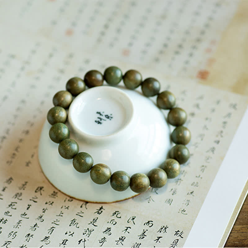 Buddha Stones Tibetan Green Sandalwood Soothing Cure Bracelet - image 13