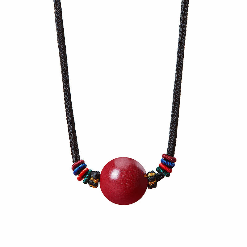 Buddha Stones Cinnabar Bead Blessing String Necklace Pendant - image 7