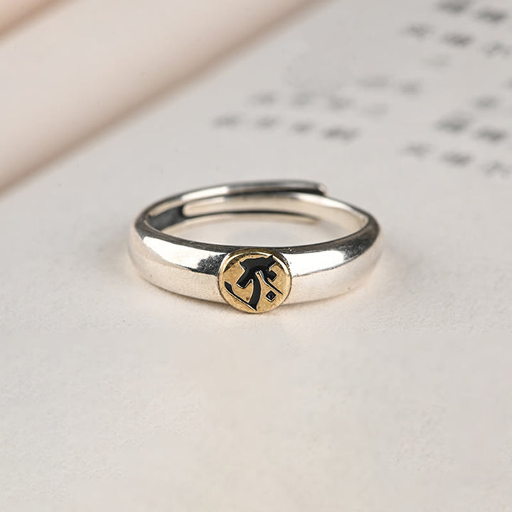 Buddha Stones Tibetan Om Mani Padme Hum Carved Chinese Zodiac Natal Buddha Peace Ring - image 9