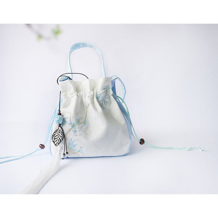 Buddha Stones Handmade Embroidered Flowers Canvas Tote Shoulder Bag Handbag - image 30