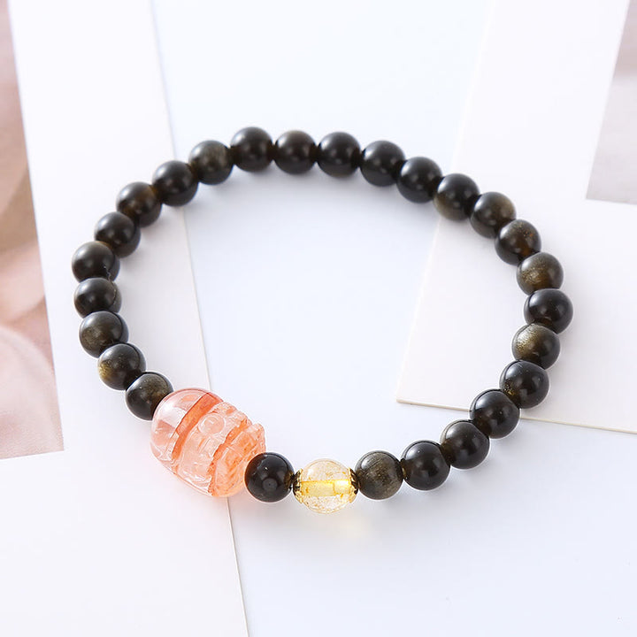 Buddha Stones Natural Gold Sheen Obsidian PiXiu Wealth Protection Bracelet - Gold Sheen Obsidian - image 3