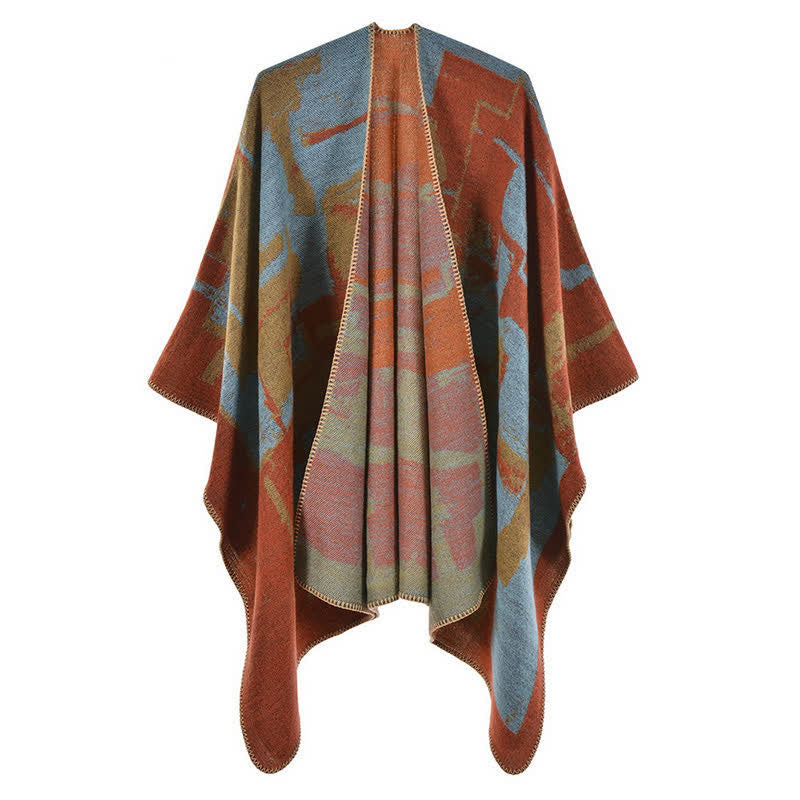 Tibetan Orange Shawl Warm Cloak Scarf - image 16