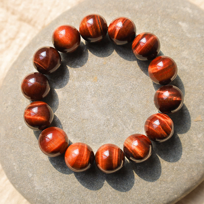 Buddha Stones Natural Tiger Eye Healing Bead Bracelet - 14mm - image 0