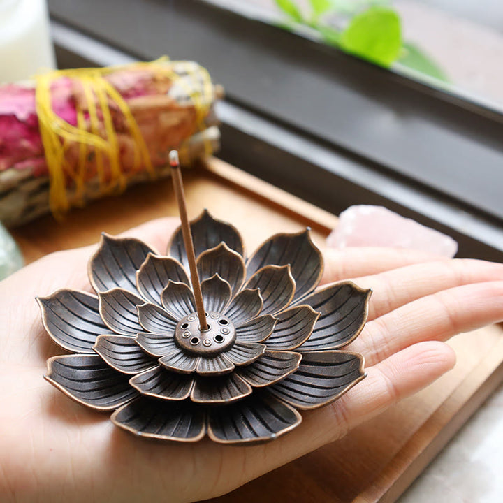Buddha Stones Creative Six-hole Lotus Incense Burner - image 6
