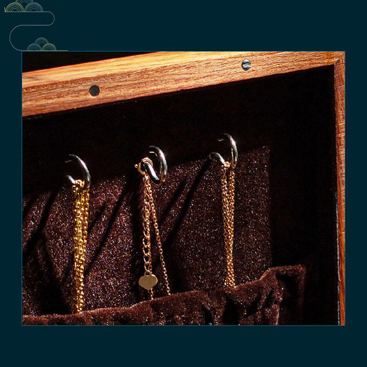 Antique Flower Leaf Handmade Rosewood Jewelry Storage Box Wooden Gift Organizer Box - image 9