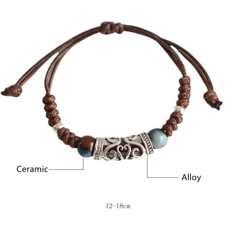 Buddha Stones Tibet Ceramic Bead Wealth String Bracelet - image 5