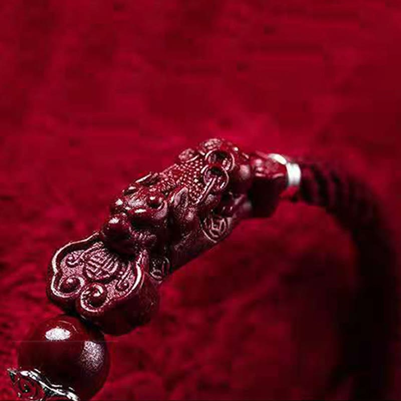 Buddha Stones Handcrafted PiXiu Cinnabar Wealth Luck Braided Bracelet - image 5