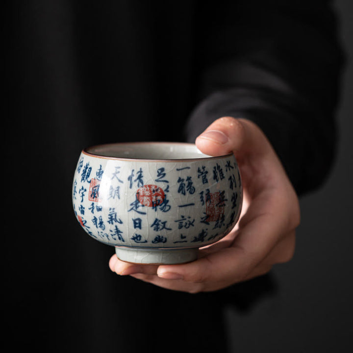 Buddha Stones Mountain Landscape Lotus Orchid Pavilion Gathering Ceramic Teacup Kung Fu Tea Cup - image 16
