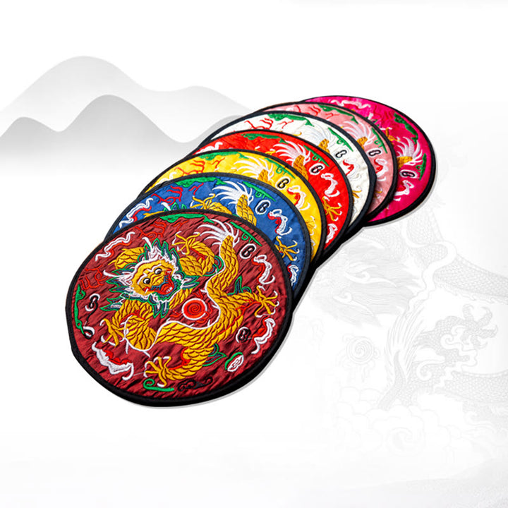 Buddha Stones Dragon Embroidery Cup Mat Pad Tea Cup Coaster Kung Fu Tea Mat - image 21