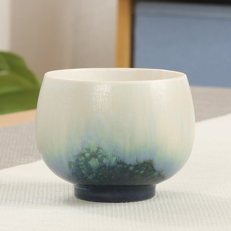 Buddha Stones Creative Green Ceramic Teacup Kung Fu Tea Cups - 8*6.2cm*160ml - image 2