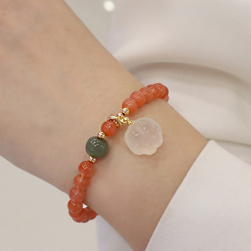 Buddha Stones Red Agate Chalcedony Cat Paw Jade Confidence Bracelet - image 2