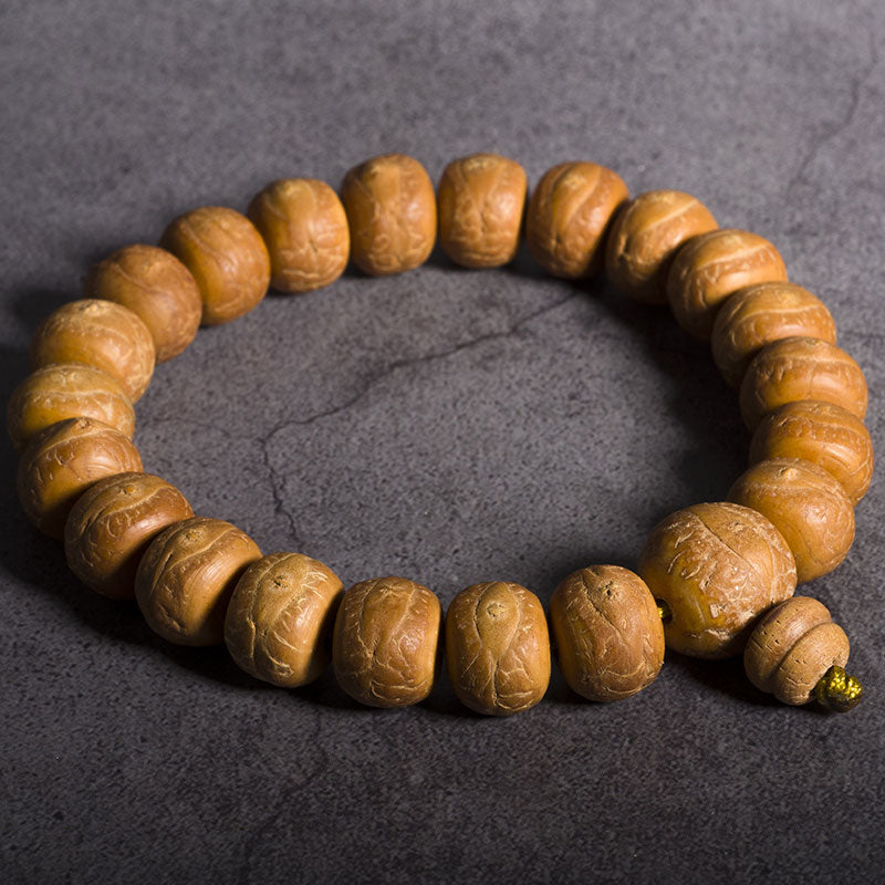 Buddha Stones Bodhi Seed Luck Auspiciousness Wrist Mala Tassel Pocket Mala - 15mm - 21 Beads - Round Pendant - image 5