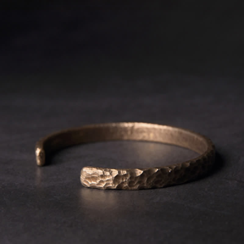 Buddha Stones Simple Design Copper Wealth Cuff Bracelet - image 8