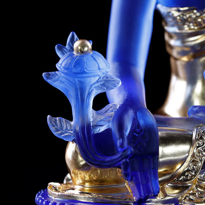 Buddha Stones Medicine Buddha Handmade Liuli Crystal Art Piece Compassion Statue Home Office Offering Decoration - image 17