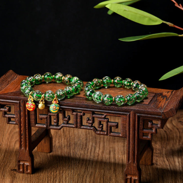 Buddha Stones Gold Swallowing Beast Family Charm Luminous Fluorescent Liuli Glass Bead Success Bracelet - image 18