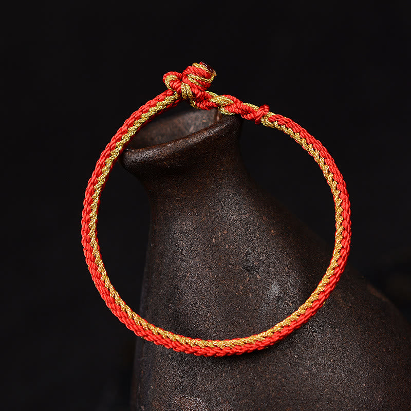 Buddha Stones Two-Color Rope Handcrafted Eight Thread Peace Knot Bracelet - image 3
