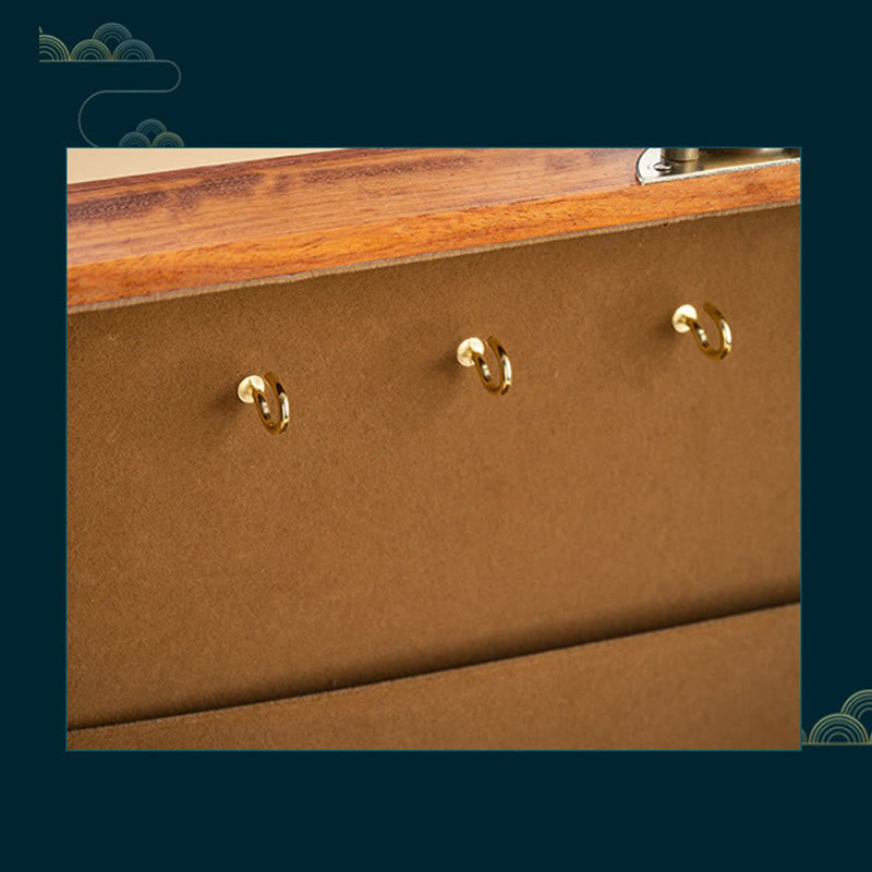 Antique Handmade Rosewood Jewelry Storage Box Lockable Large Double Layer Flower Wooden Gift Organizer Box - image 10
