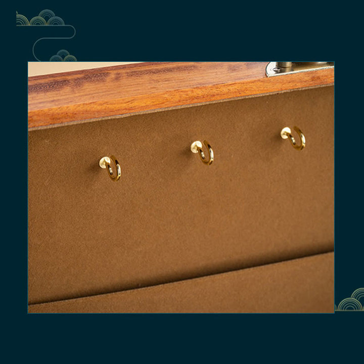 Antique Handmade Rosewood Jewelry Storage Box Lockable Large Double Layer Flower Wooden Gift Organizer Box - image 10