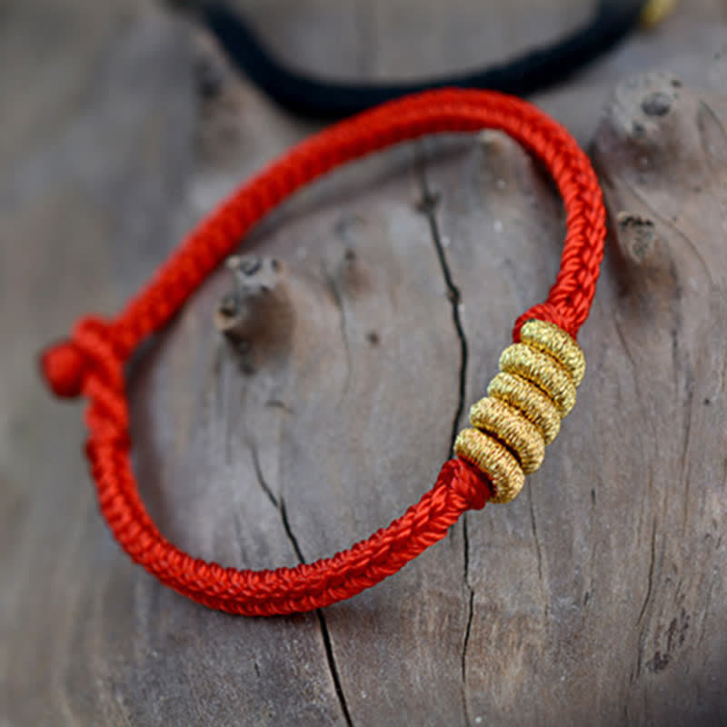 Buddha Stones Handmade Simple Design Chinese Knotting Luck Strength Braid String Bracelet - image 6