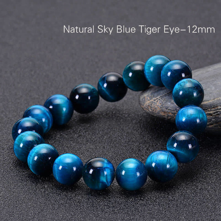 Buddha Stones Blue Tiger Eye Protection Bracelet - 0.47 in (12 mm) - image 12