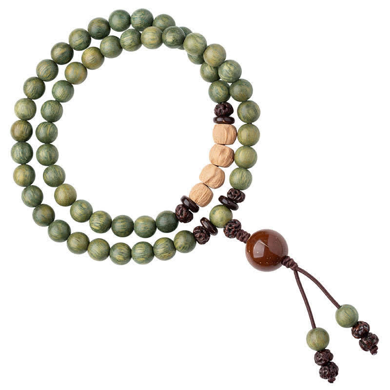 Buddha Stones Green Sandalwood Positive Peace Bracelet - image 17