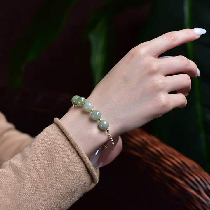 Buddha Stones Jade Abundance Luck Blessing Bracelet Bangle - image 2