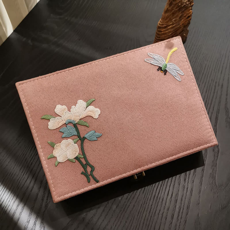 Buddha Stones Flowers Dragonfly Jewelry Box Organizer Single Layer Jewelry Storage Box Flannel Box - image 15