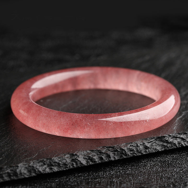Buddha Stones Natural Strawberry Quartz Love Healing Bracelet Bangle - image 7