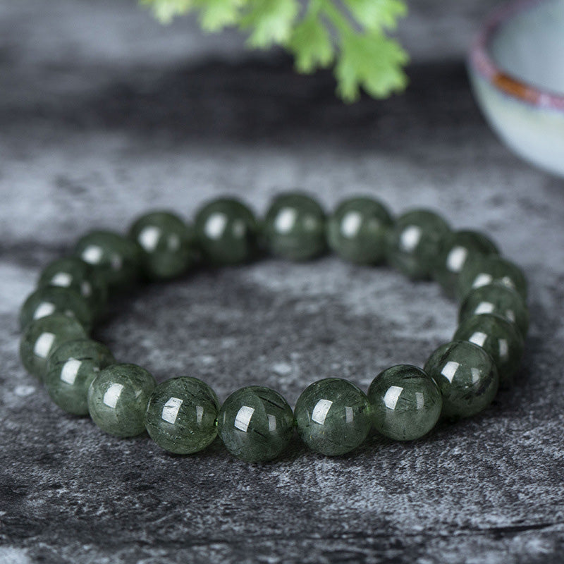 Buddha Stones Natural Green Crystal Blessing Wealth Bracelet - Dark Green - 10mm - image 7