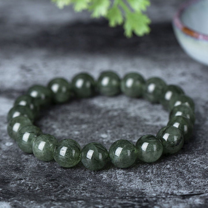 Buddha Stones Natural Green Crystal Blessing Wealth Bracelet - Dark Green - 10mm - image 7