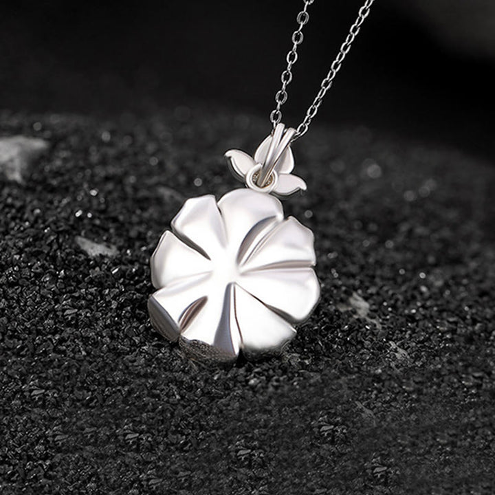 Buddha Stones 999 Sterling Silver Peony Flower Pearl Healing Necklace Pendant - image 3
