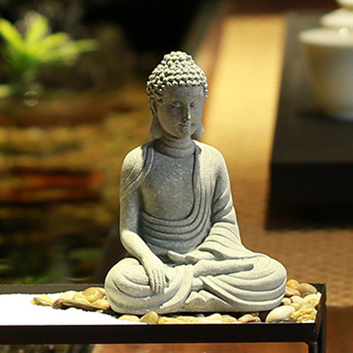 Buddha Stones Sitting Meditation Buddha Blessing Compassion Decoration - image 1