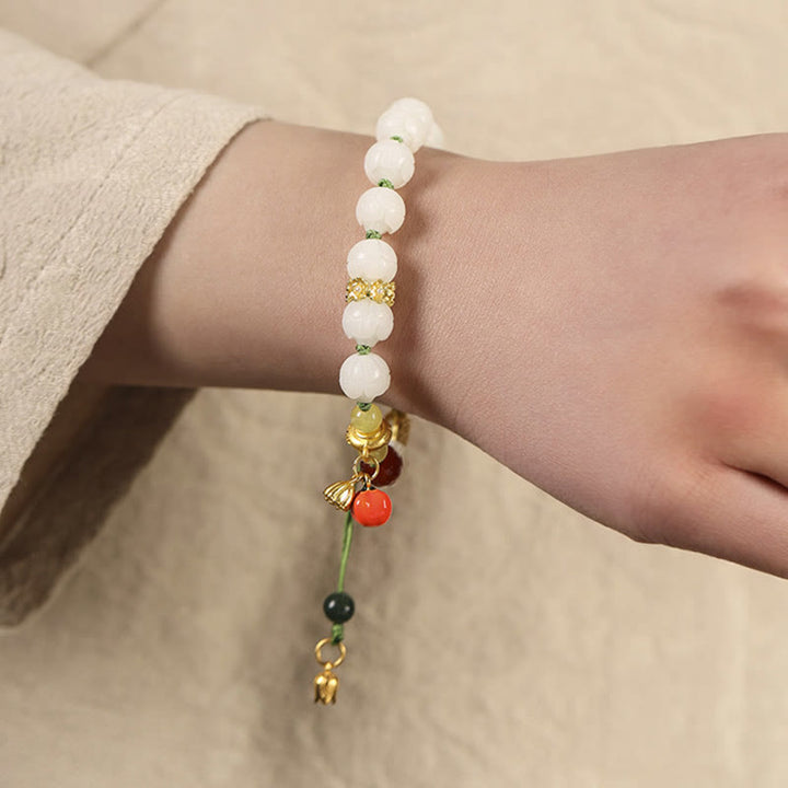 Buddha Stones Natural Bodhi Seed Lotus Pumpkin Bead Peace Harmony Bracelet - image 11