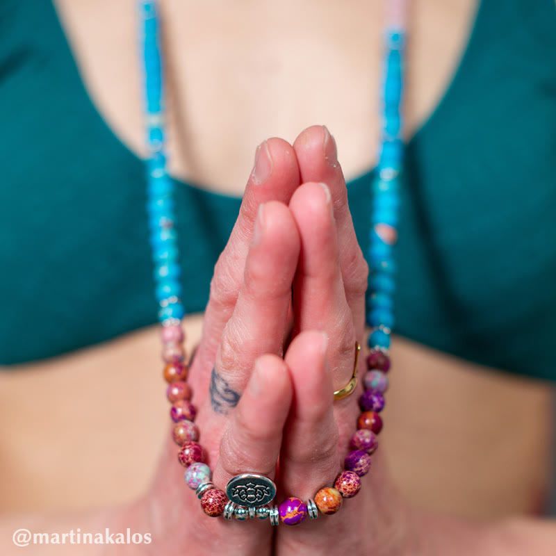 Buddha Stones Tibetan Purple Miano Real Bead Harmony Lotus Mala - image 1