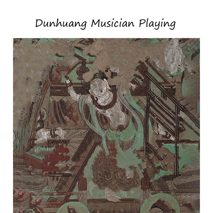 Buddha Stones Dunhuang Musician Playing Frescoes 100% Mulberry Silk Scarf Premium Grade 6A Dunhuang Silk Shawl - image 13