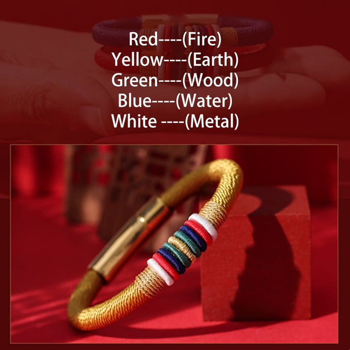 Buddha Stones Tibetan Handmade Colorful King Kong Knot Five Elements Luck Braid String Bracelet - image 22