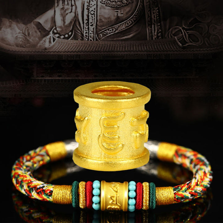 Buddha Stones Tibet 999 Gold Om Mani Padme Hum Handmade Eight Thread Peace Knot Luck Bracelet - image 13