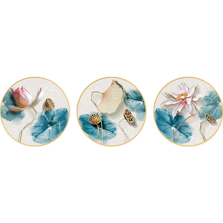 3Pcs Lotus Flower Meditation Enlightenment Wall Art Stickers - 3Pcs Lotus Wall Art - image 0