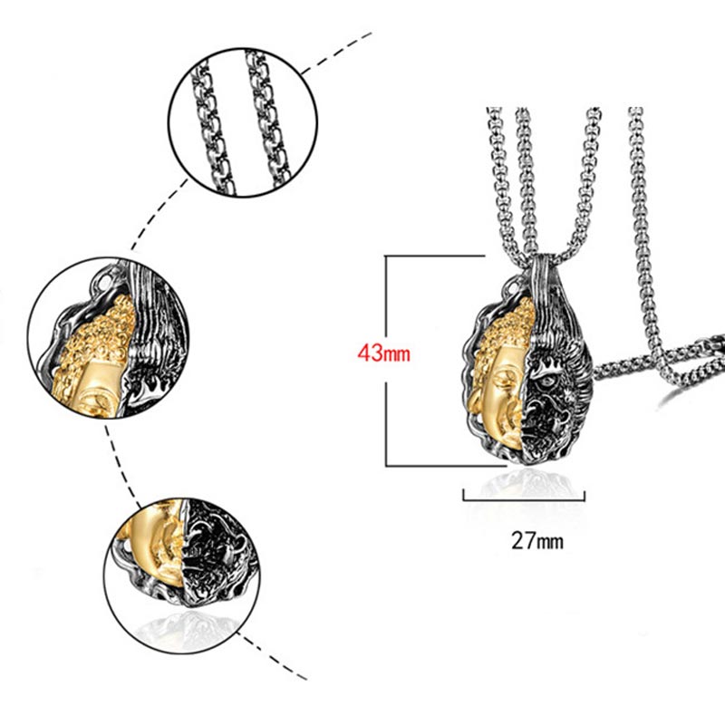 Buddha Stones Half Buddha Half Devil Powerful Necklace - image 3