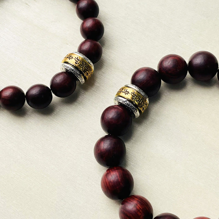 Buddha Stones Small Leaf Red Sandalwood Amulet Protection Bracelet - image 6