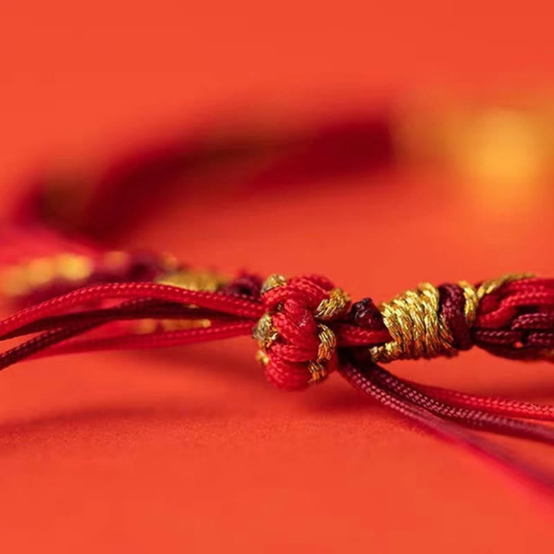 Buddha Stones Five Directions Gods of Wealth Handmade Reincarnation Knot Protection String Braid Bracelet - image 7
