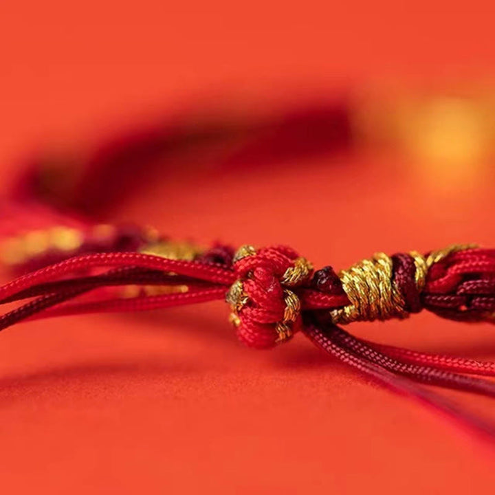 Buddha Stones Five Directions Gods of Wealth Handmade Reincarnation Knot Protection String Braid Bracelet - image 7